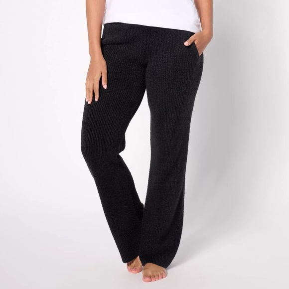 Barefoot Dreams Pants - Barefoot Dreams CozyChic Lite Welt Pocket Ribbed Pant Black Petite Extra Large